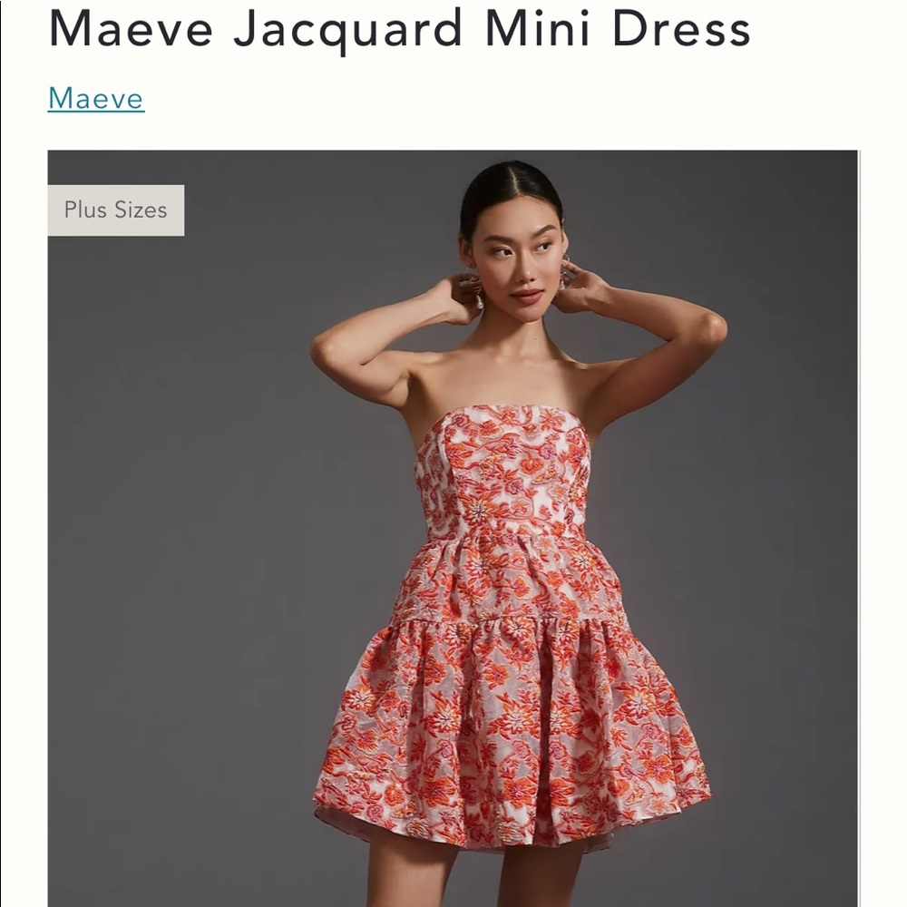 Worn once, Anthropologie Maeve Jacquard Mini Dress